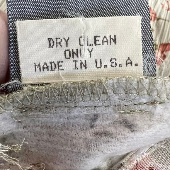 Vintage Rabbit Rabbit Designs Dress 12 S/M Floral Stretch Crinkle Rayon Maxi USA - Picture 13 of 13